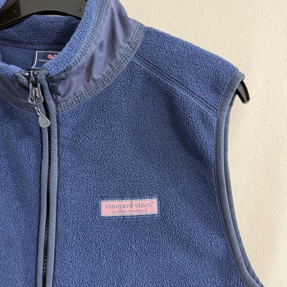 Vineyard Vines Sweater Mens XS Blue Fleece Full Zip Florida Sleeveless - Picture 5 of 10